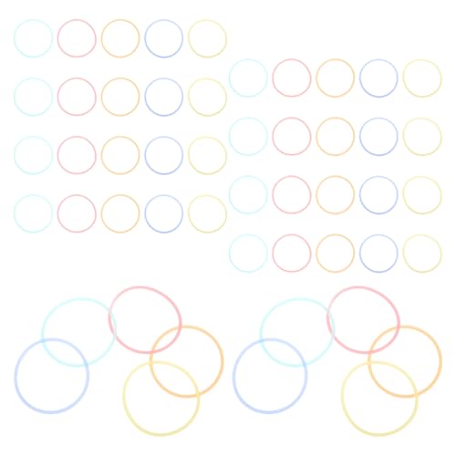 Toyvian 50 Stück Neon Silikon Armbänder und Elastische Haarbänder Sanftes Material Elastisch und Hautfreundlich Leuchtend im Dunkeln Vielseitig als Schmuck und Haaraccessoire für von Toyvian