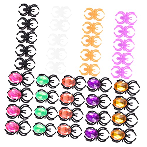 Toyvian 50stücke Spinnenringe Aus Kunststoff Halloween-accessoires Kreative Mitgebsel Und Party-zubehör Für Kostümpartys Und Festliche Anlässe von Toyvian