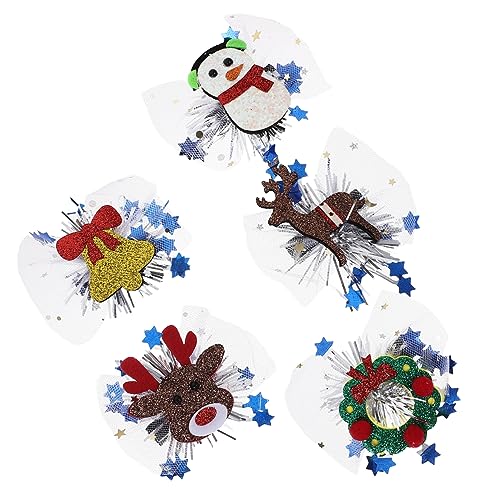 Toyvian 5St Weihnachtshaarspangen für Mädchen Haarspangen mit Schneeflocken Kopfbedeckung cute hair clips weihnachts haarspangen weihnachtsdeko Frauen Haarnadeln Weihnachtsspange gefühlt von Toyvian