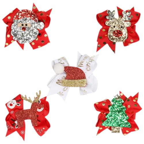 Toyvian 5st Kopfschmuck Für Weihnachtsfeiern Weihnachtsrutschen Haarnadel Bling Jingle Bell Haarspange Weihnachtsmann Haarspange Weihnachtshaarbommel Mädchen Stoff Kind Geburtstagsgeschenk von Toyvian