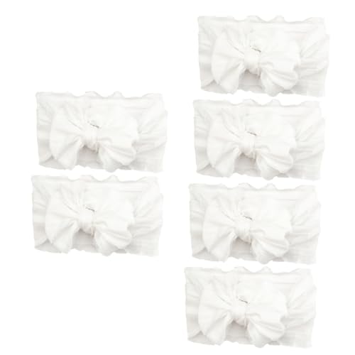 Toyvian 6 Stk Breiter Stirnbandwickel Dehnbare Kopfbedeckung Knoten Stirnband Dehnbare Haarschleife Badewickel Stirnband Blumen-chiffon-stirnbänder Weiß Badetuch Die Blumen Baby von Toyvian