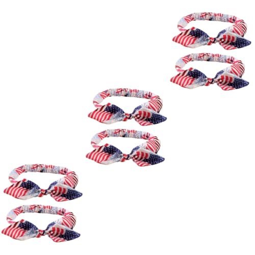 Toyvian 6 Stk Stirnband mit amerikanischer Flagge Haargummis für Kleinkinder Haargummis mit Schleifen haarschmuck hair accessories stirnbänder Haarschmuck für Babys Krawatte von Toyvian