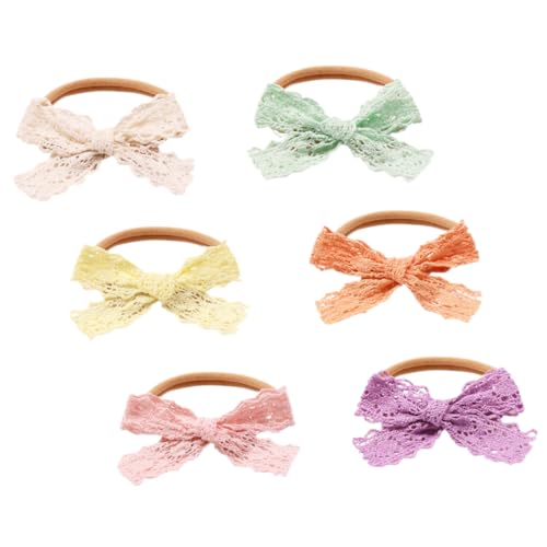 Toyvian 6St Bonbonfarbenes Schleifen-Stirnband für Mädchen hair accessories for girls haarband baby Schleife-Stirnband Haaraufsätze keine Spur Haarschmuck Kopfbedeckung Kleine von Toyvian