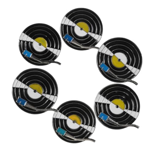 Toyvian 6 Stück Musik Brooch Pins für Taschen Pullover Hemden und Kleider Kreative Enamel Badges für Musikliebhaber und Vintage Fans von Toyvian