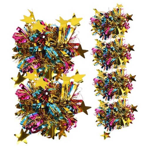 Toyvian 6 Stück Teiliges Cheerleading Pompons aus Glänzendem Metallic Material Leichte und Wiederverwendbare Hand Pompoms für Jugendliche Bunte Performance Requisiten für Tanz und von Toyvian