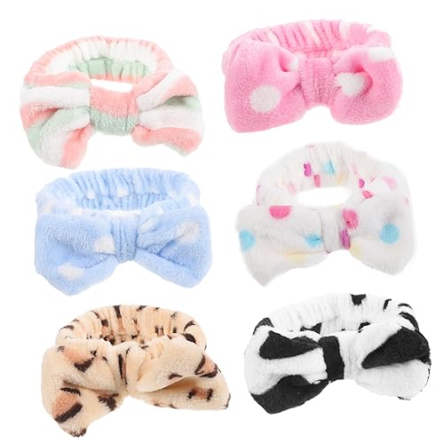 Toyvian 6stücke Wiederverwendbare Haarband Elastisch Kosmetisch Stirnband Damen Haarreifen Spa Make-up Haarhoop Bowknot von Toyvian
