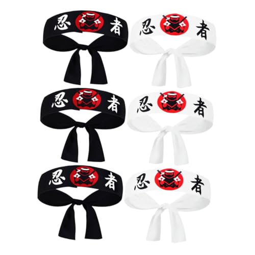 Toyvian 6 Stück Teiliges Japanisches Ninja Stirnband mit Traditionellem Samurai Print Langlebig Genäht Vielseitig für Karate Kochen und Partys Atmungsaktiv und Authentisch im Japanischen von Toyvian