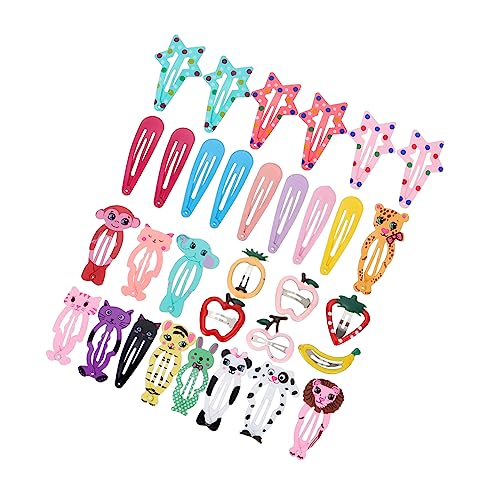 Toyvian 60 Stk Haarspangen Für Mädchen Nein Cartoon-haarnadel Haarspangen Mit Fruchtmuster Und Druckknöpfen Karikatur Stern Clips Mädchen Haarnadel Eisen Kopfbedeckung Kind Berühmtheit von Toyvian