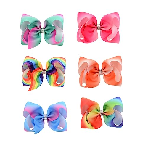 Toyvian 6St Bowknot-Haarspangen kinder haarschmuck hair accessories for kreativer Kopfschmuck für Mädchen Haarnadel Haarklammer Haarspangen mit Farbverlauf Kinder Haarspange Krawatte von Toyvian