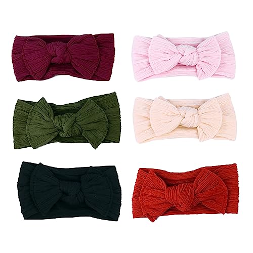 Toyvian 6stücke Stirnband Mit Schleife Für Mädchen Monate Stretchy Nylon Haarband Für Junge Mädchen Und Kleinkinder Bequeme Kopfbedeckung Für Verschiedene Outfits von Toyvian