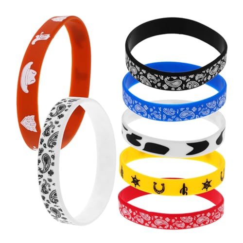 Toyvian 7stücke Teilige Silikonarmbänder Mit Western- Elastische Armbänder Für Damen Und Herren Party-armbänder von Toyvian