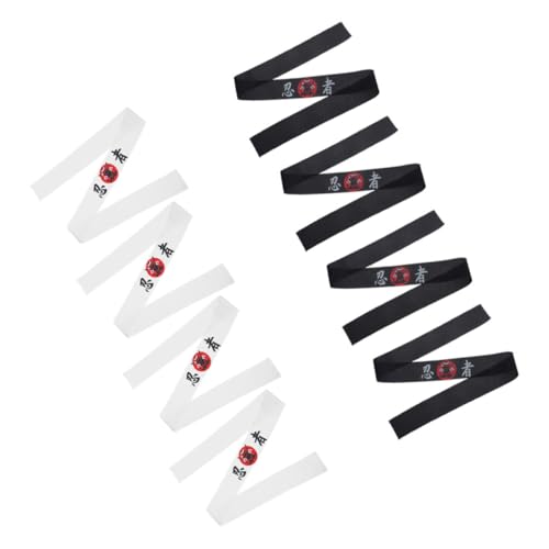 Toyvian 8stücke Ninja-druck Karate Stirnbänder Kopfbedeckungen Für Junge Mädchen Japanische Bandanas Sushi-koch-kostüm Zubehör Samurai Kostüm Küchenbedarf von Toyvian