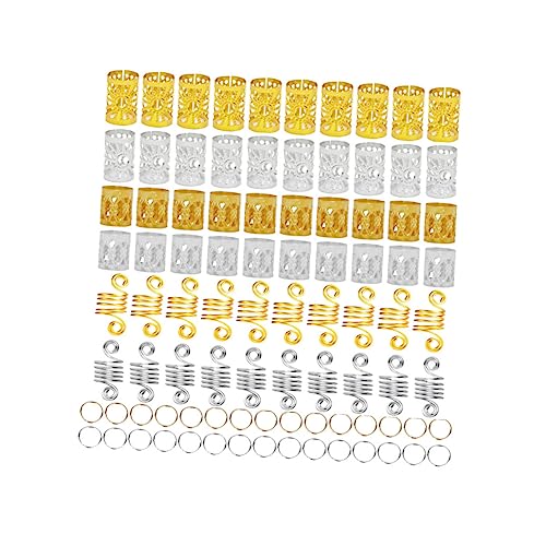 Toyvian 90 Stück Teiliges Metall Haar Leichte Hohle Dreadlock Schmuck Ringe Dekorative Flechtperlen für Männer Frauen Filigrane Haaraccessoires für Stylische Zöpfe und Haarflechtungen von Toyvian