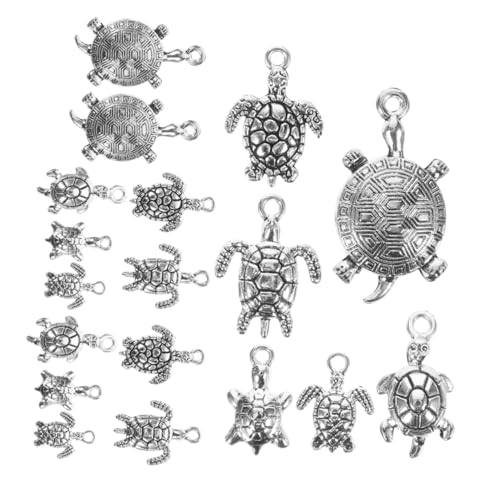 Toyvian 90 Stück Teiliges Schildkröten Charms aus Antik Silberfarbene Meeresbewohner Anhänger Diy Schmuckanhänger für Armbänder Halsketten Basteln Bastelzubehör von Toyvian