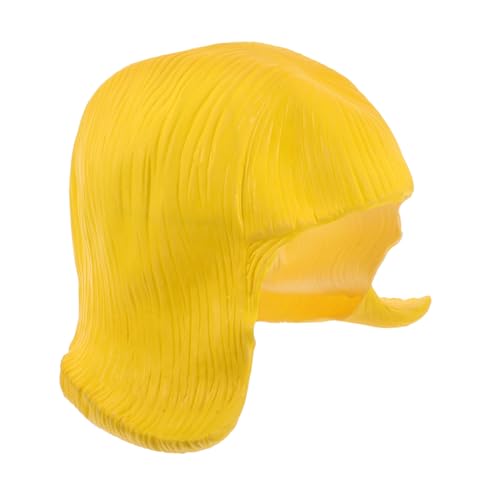 Toyvian Perücken Kopfbedeckung Für Cosplay Kurze Perücke Aus Haar Für Partys Perücke Leichte Modeperücke Gelbe Perücken Für Frauen Halloweenkostümhaar von Toyvian