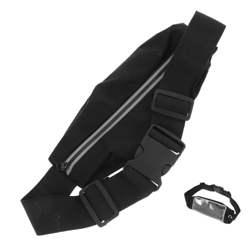 Toyvian Atmungsaktive Bauchtasche Herren mit Verstellbarem Gürtel und Reflektierendem Streifen Laufgürtel Hüfttasche für Outdoor Joggen Nachtlauf Stylische Hüfttasche mit Touchscreen von Toyvian