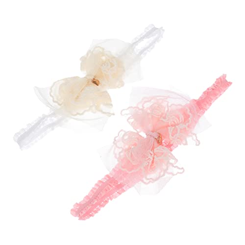 Toyvian Trendiges Haarband-set Mit Schleife Für Babys – 2-teilig Für Neugeborene Säuglinge Kleinkinder Mädchen – Spitzen-stirnbänder Für Foto-requisiten Und Babypartys von Toyvian