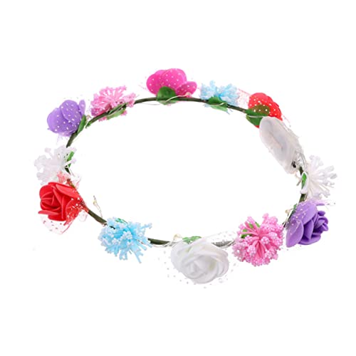 Toyvian Blumenstirnband Blumenmädchen-kopfschmuck Led-blumenkranz-stirnband Aufleuchten Feenkronen Für Frauen Led-stirnband Led-haarschmuck Leuchtendes Stirnband Braut Die Blumen Hawaii von Toyvian