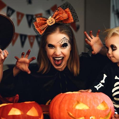 Toyvian Bowknot Stirnband Halloween Kürbis Haarband Festliche Kopfbedeckung für Erwachsene Mädchen Party Cosplay Zubehör Gelb von Toyvian