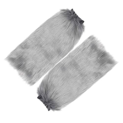 Toyvian Eleganter Beinwärmer Für Damen 40 Cm Stiefelmanschetten Aus Kunstpelz in Grauem Plüsch von Toyvian