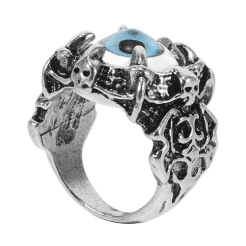 Toyvian Evil Eye Ring für Herren Vintage Goth Ring Titanlegierung Dekorativer Finger Schmuck für Halloween Vielseitig Tragbar Komfortable Passform Langlebig und Toyvian Evil Eye Ring für Herren Vintage Goth Ring Titanlegierung Dekorativer Finger Schmuck für Halloween Vielseitig Tragbar Komfortable Passform Langlebig und von Toyvian