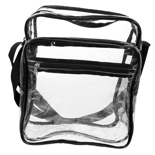 Toyvian Fahrtasche Reisen Umhängetasche für Damen Toilettenbeutel kosmetische Taschen für Frauen Reisekosmetiktasche Schulter Körper Klarer Tasche klare einzelne Umhängetasche PVC Schwarz von Toyvian
