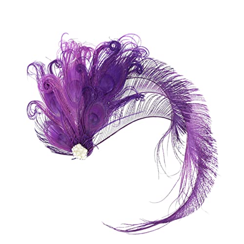 Toyvian Haarspangen Flapper-kopfstück Hochzeitshaarspangen Für Bräute Hochzeit Haarnadeln Feder Haarnadeln Steckbrett Violett Braut Boutique Tiara von Toyvian