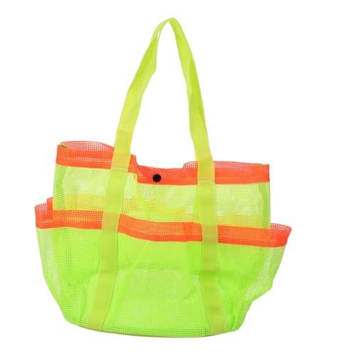 Toyvian Große Mesh Strandtasche mit Tragegriff Atmungsaktives Material Aufbewahren von Badesachen und Kosmetik Geeignet für Damen Outdoor Strandausflug und Urlaub von Toyvian