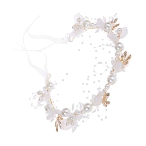 Toyvian Haarband Blumenkranz mit Perlen Leichtes Stirnband für Mädchen Eleganter Haarschmuck für Hochzeit Geburtstag Fotoshooting Bequemes Langlebiges Accessoire für Fest und Alltag von Toyvian
