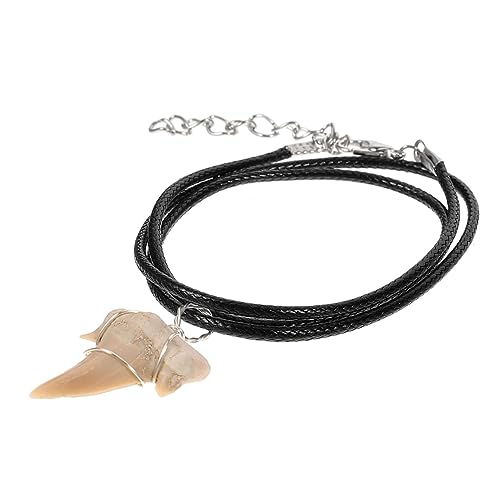 Toyvian Haifischzahn Halskette für Jungen Männer Unisex Ozeanschmuck mit Echtem Haifischzahn Anhänger Retro Design für Strand und Freizeitlooks von Toyvian