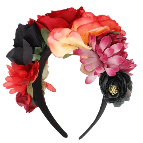 Toyvian Halloween Haarband Mit Rosenblüte, Damen Stirnband Für Halloween-Partys, Modisches Kopfschmuck, Polyester, Orange Toyvian Halloween Haarband Mit Rosenblüte, Damen Stirnband Für Halloween-Partys, Modisches Kopfschmuck, Polyester, Orange von Toyvian