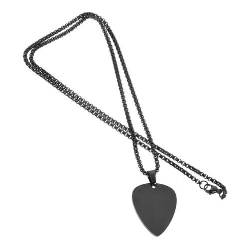 Toyvian Halskette mit Gitarren Pick Anhänger Langlebiger Rostfreier Clavicle Schmuck für Männer und Frauen Hautfreundliche Kette in Schwarzem Farbton Vielseitiges Accessoire für Alltag und von Toyvian
