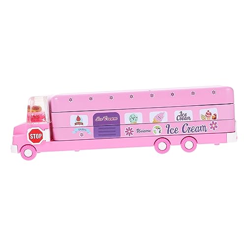 Toyvian Kasten Auto-federmäppchen Federmäppchen Klein Schulbus Bevorzugt Kisten Federmäppchen Aus Süßes Federmäppchen Stiftbehälter Bus-Kosmetiktasche Stifthalter Schüler Metall Karikatur von Toyvian