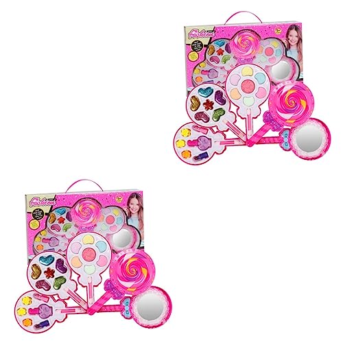 Toyvian 2 Kisten Kosmetiktasche für Mädchen Lutscher Schminkset Spielzeug einstellen Kind von Toyvian