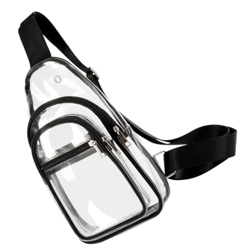 Toyvian Kleine Transparente Umhängetasche aus Wasserabweisendem PVC Modische Crossbody brusttasche für Damen und Herren für Reisen Sport und Alltag Leicht und Praktisch zu Tragen von Toyvian