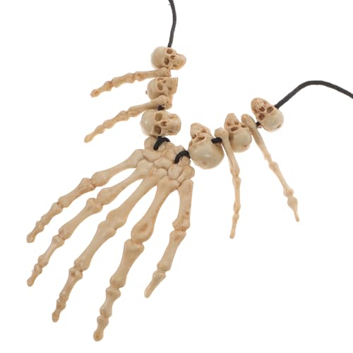 Toyvian Knochenkette - Vintage Skelett Hand Halskette Anhänger Für Hexen Charm Halloween Cosplay Ausgefallene Party Verkleidung Kostüm Accessoires Toyvian Knochenkette - Vintage Skelett Hand Halskette Anhänger Für Hexen Charm Halloween Cosplay Ausgefallene Party Verkleidung Kostüm Accessoires von Toyvian