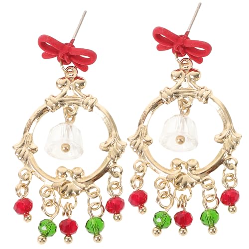 Toyvian Kristall Glocken Ohrringe Damen Weihnachtsohrringe Silberstecker Xmas Ohrschmuck Modisch Festlich Langlebig von Toyvian