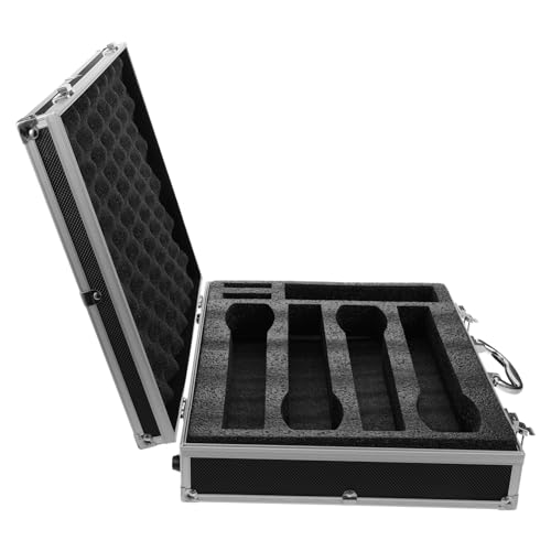 Toyvian Mikrofonkoffer Für 4 Handmikrofone Tragbarer Hartschalenkoffer Mit Griff Mikrofon Organizer Für Reisen Ktv Und Dj Events Schützende Mikrofonhülle Für Kabellose Mikrofone von Toyvian