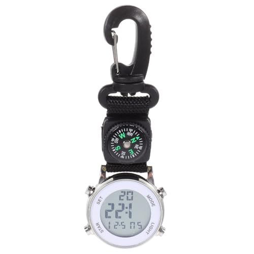 Toyvian Multifunktionale Digitale Elektronische Hängeuhr mit Nylonband Silberfarbene Outdoor Clip Uhr für Herren Präzise Batteriebetriebene Taschenuhr für Backpacking und Reisen Toyvian Multifunktionale Digitale Elektronische Hängeuhr mit Nylonband Silberfarbene Outdoor Clip Uhr für Herren Präzise Batteriebetriebene Taschenuhr für Backpacking und Reisen von Toyvian