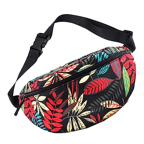 Toyvian Nylon Brusttasche Mit Digitaldruck Hüfttasche Sport Bauchtasche Outdoor Reisetasche Handytasche Reißverschluss Für Telefon Geldbörse Schlüssel Schwarz von Toyvian