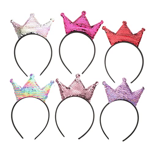 Toyvian 6 Stk Stirnband Mit Paillettenkrone Geburtstagsfeier Krone Partyhut Stirnband Königin Tiara Geburtstags-tiara Krone Der Geburtstagskönigin Kinderkrone Zubehör Mädchen Kleinkind von Toyvian