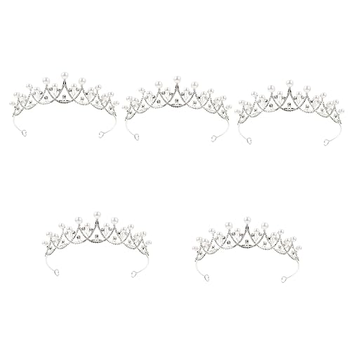 Toyvian 5st Perlenkrone Für Kinder Party-kronen-stirnbänder Strass Tiara Krone Perlenstirnband Für Mädchen Perlenkrone Des Kleinen Mädchens Mädchen Krone Hochzeit Kamm Legierung Braut von Toyvian