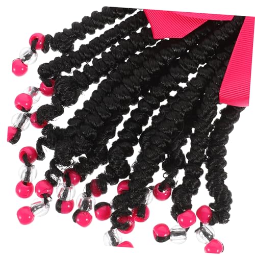 Toyvian Pferdeschwanz Haarteil Geflochtene Haarverlängerung mit Perlen und Schleife Leicht zu Tragen Modisch Vielseitig Langlebig und Schonend für Tägliche und Festliche Anlässe von Toyvian