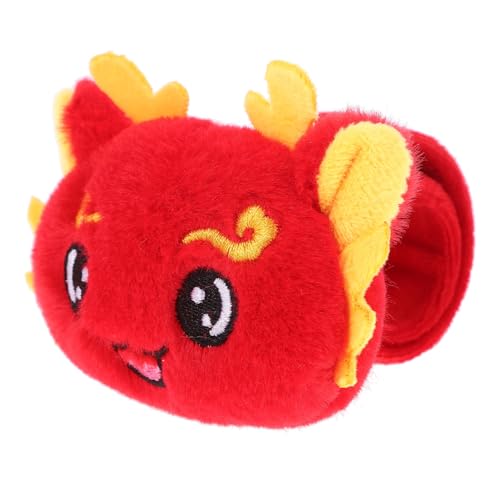 Toyvian Plüsch Drachen Slap Armband Kuscheliges Schnapparmband Party Chinesisches Neujahr Festival Spaßiger Freundschaftsarmband für Erwachsene von Toyvian