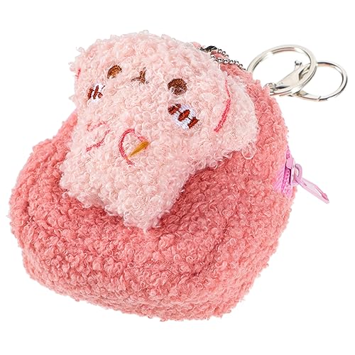 Toyvian Plüsch Geldbörse für Mädchen Süßes Cartoon Münzbeutel mit Reißverschluss für Münzen Kleine Karten und Lippenstift Handlich und Praktisch von Toyvian