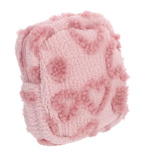 Toyvian Plüsch Kosmetiktasche mit Niedliche Mini Reise Make Up Tasche für Frauen Vielseitige Geldbörse Tragbares Schmink und Münzbeutel Organizer und Kompakt von Toyvian