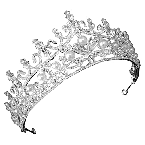 Toyvian Silber Tiara Krone Für Kristallkrone Königin Krone Prinzessin Diademe Für Mädchen Braut Hochzeit Haarschmuck Für Braut Halloween Weihnachten Geburtstagsfeier Cosplay Kostüm von Toyvian