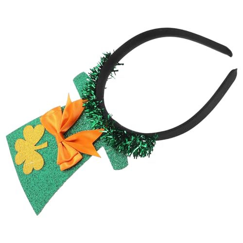 Toyvian St. Stirnband Zum St. Patrick's Day: Irisch-Grüner Kleeblatt-Hut Haarreifen Mit Lametta-Pailletten Irischer Zylinder Kopfbedeckung Für St. Patrick's Day-Partyartikel Dekorationen von Toyvian