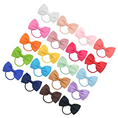 Toyvian 20stücke Mehrfarbige Elastische Haarband Mit Schleife Haarschleifen Aus Ripsband Gummibänder Für Pferdeschwanz Und Zöpfe Stirnbänder Für Mädchen Junge Mädchen Und von Toyvian