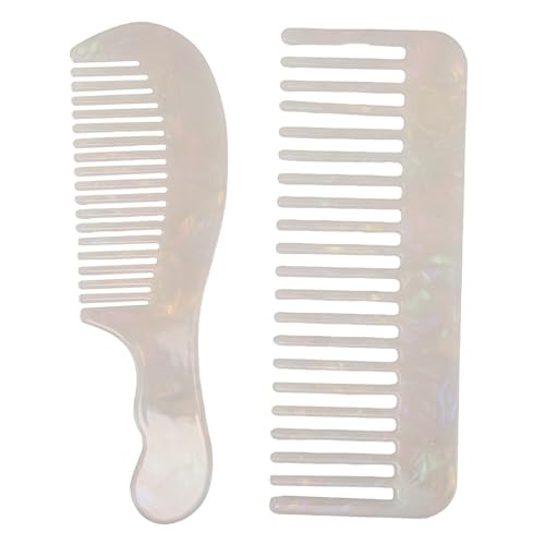 Toyvian Tragbarer antistatischer Acetat-Haarkamm, 2 Stück, kompaktes Styling-Tool mit breiten Zähnen für Frauen, Reisetaschenkamm zum Entwirren von lockigem, glattem, nassem und trockenem Haar von Toyvian